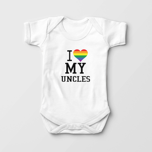 I Love My Uncles Onesie - Cute Pride Rainbow Baby Bodysuit
