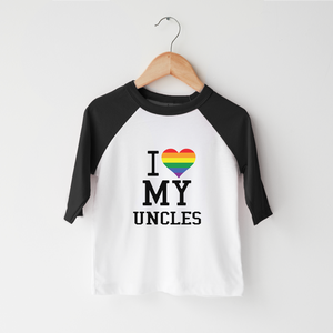 I Love My Uncles Kids Shirt - Cute Pride Rainbow Toddler Shirt