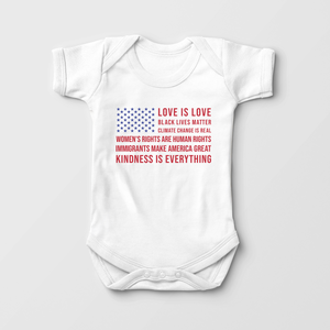 Activist Flag Baby Onesie - Love Is Love Bodysuit