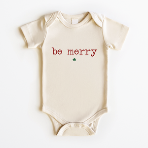 Be Merry Baby Onesie - Vintage Christmas Bodysuit