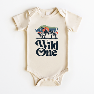 Wild One Baby Boy Onesie - Bison Birthday Bodysuit
