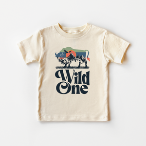 Wild One Baby Boy Toddler Shirt - Bison Birthday Kids Tee
