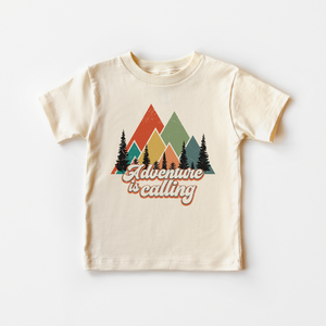 Adventure is Calling Toddler Shirt - Retro Mountains Kids Tee