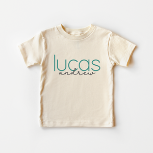 Personalized Boys Name Toddler Shirt - Cute Custom Natural Kids Tee