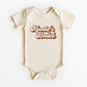 Auntie's Bestie Baby Onesie - Retro Natural Bodysuit