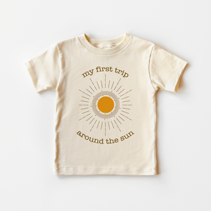 First Trip Around The Sun Toddler Shirt - Retro First Birthday Kids Tee