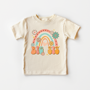 Big Sis Rainbow Toddler Shirt - Retro Natural Sibling Kids Tee
