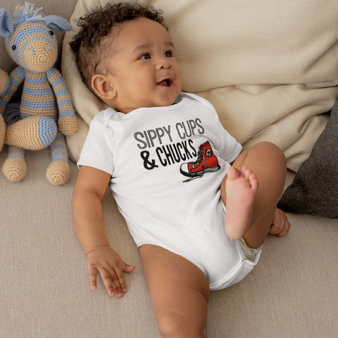Sippy Cups And Chucks Kids Shirt Cute Converse Toddler Shirt